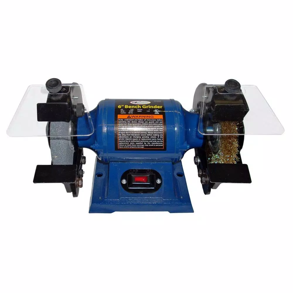 K Tool International 6 in. Heavy Duty Bench Grinder, 1/3 HP, 3450 rpm