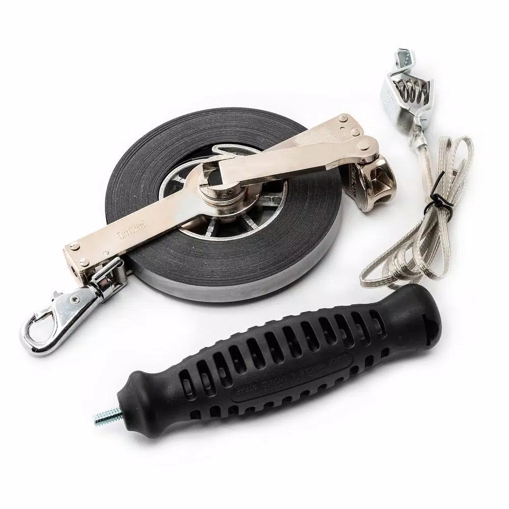 Lufkin 1/2 in. x 75 ft. Oil Gauging Tape Measure, Chrome Clad Double Duty