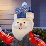 Home Accents Holiday Yuletide Lane 4 ft. LED Santa with Snowboard Yard Decoration thumbnail 4