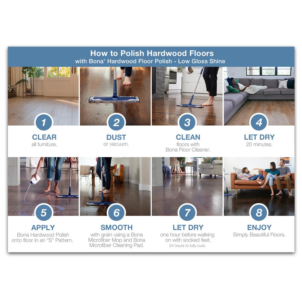 Bona Hardwood Floor Polish, 32 oz. Low-Gloss Protective Finish