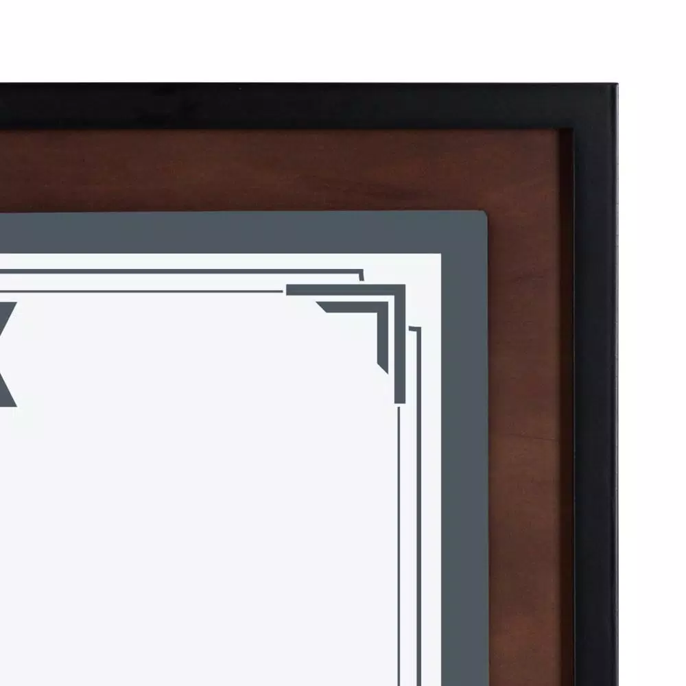 DesignOvation LeMans 8.5 x 11 in. Black and Walnut Brown Document Picture Frame Set, Set of 4