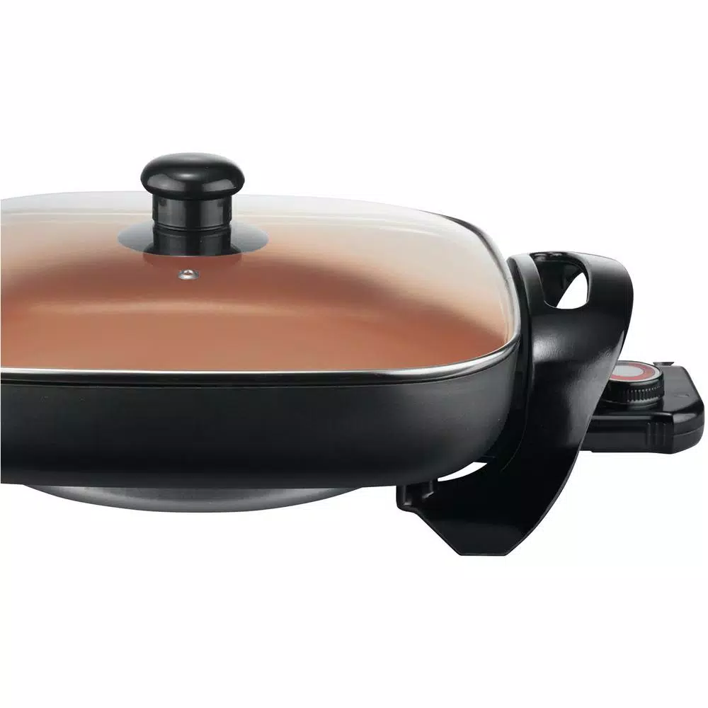 Brentwood Appliances 12 in. Copper Nonstick Electric Skillet, 1300W, 144 sq. in. Cooking Area