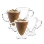 JoyJolt Declan 10 oz. Double Wall Insulated Borosilicate Glass Coffee Mugs (Set of 4) thumbnail 5