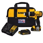 DEWALT 20V MAX Cordless 1/2 in. Compact Hammer Drill/Driver Kit with (2) 1.5Ah Batteries & 108-Piece Mechanics Tool Set thumbnail 8