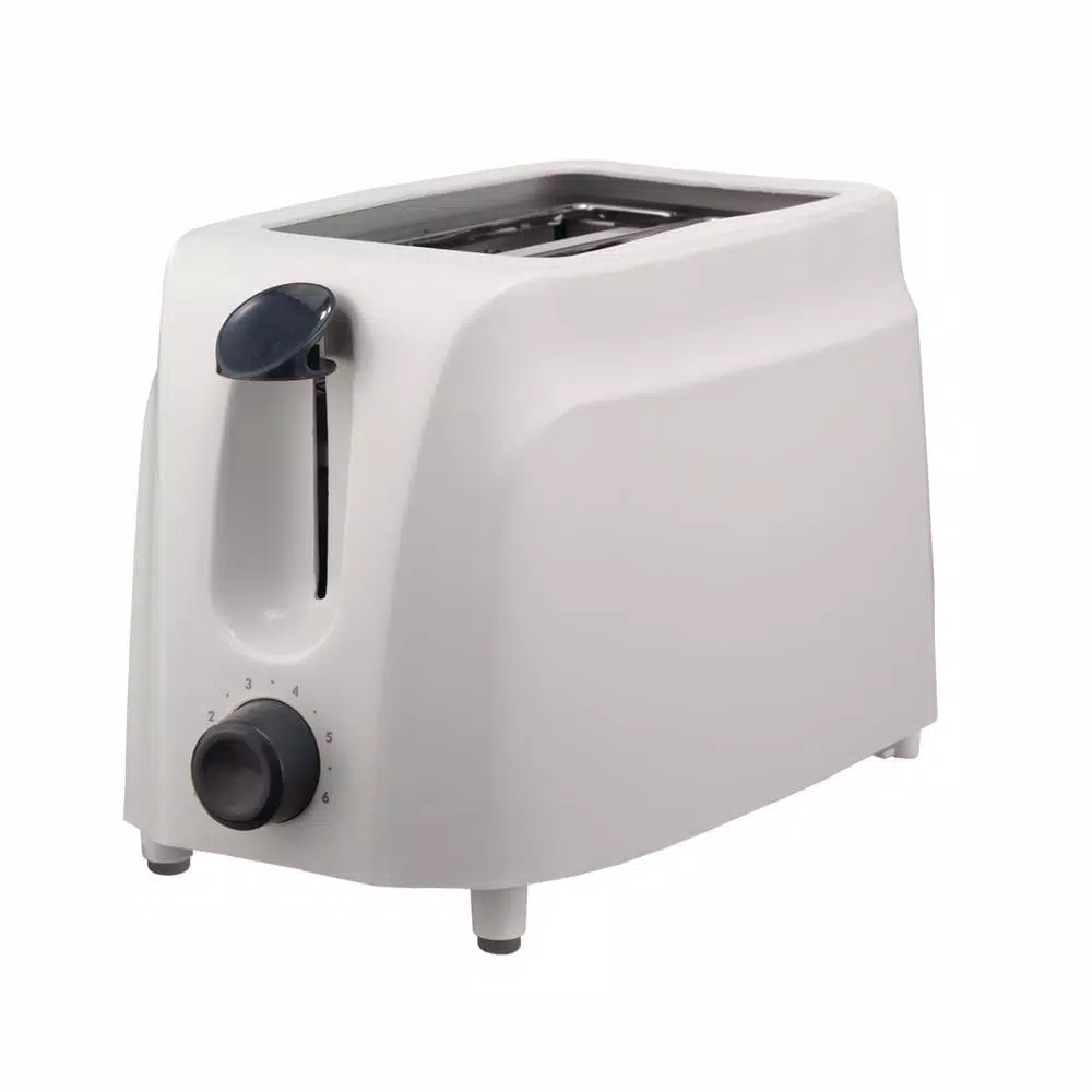 Brentwood 2-Slice White Toaster with Cool-Touch Exterior and Wide Slots