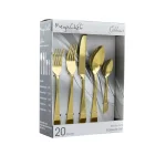 MegaChef Gibbous 20-Piece Gold Stainless Steel Flatware Set, Service for 4 thumbnail 1