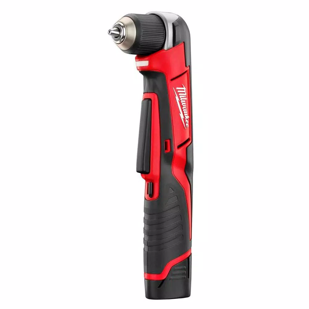 Milwaukee M12 12V Lithium-Ion Cordless 3/8 in. Right-Angle Drill/Driver Kit with 1.5Ah Battery, Charger & Bag