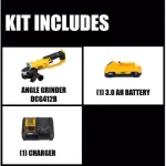 DEWALT 20V MAX Cordless 4.5-5 in. Angle Grinder Kit with 3.0 Ah Battery and Charger thumbnail 2