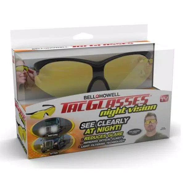 Bell + Howell Tac Glasses Night Vision Yellow Lens Sports Sunglasses with UV Protection