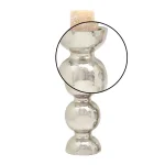 LITTON LANE 18 in. x 6 in. Classic Iron Candle Holder with Spherical Orb Accent, Polished Silver Finish thumbnail 3