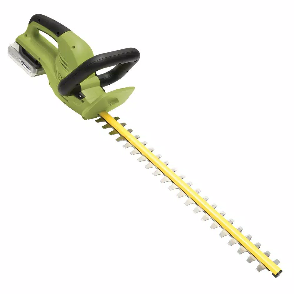 Sun Joe 22 in. 24V Cordless Hedge Trimmer Kit with 2.0 Ah Lithium-Ion Battery and Charger