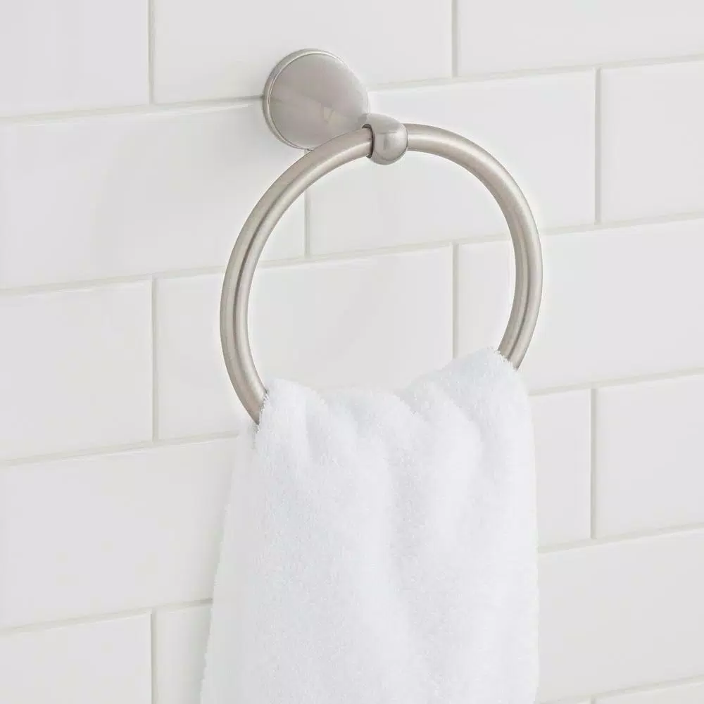 Glacier Bay Builders Spot Free Towel Ring, Brushed Nickel