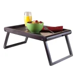 Winsome Elise Bed Tray with U-Leg Design and Wainscoting Top, Dark Espresso thumbnail 3