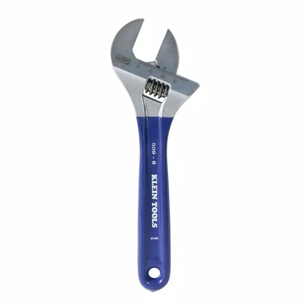 Klein Tools 8 in. Extra Wide Jaw Adjustable Wrench, 1-1/2 in. Capacity