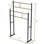 Mind Reader Black 2-Tier Freestanding Towel Rack with 4 Bars thumbnail 7