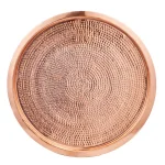 Old Dutch 15.75 in. Stone Hammered Solid Copper Round Serving Tray thumbnail 1