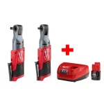 Milwaukee M12 FUEL 12V Cordless 3/8 in. & 1/2 in. Ratchet Combo Kit with 2.0Ah Battery & Charger thumbnail 1