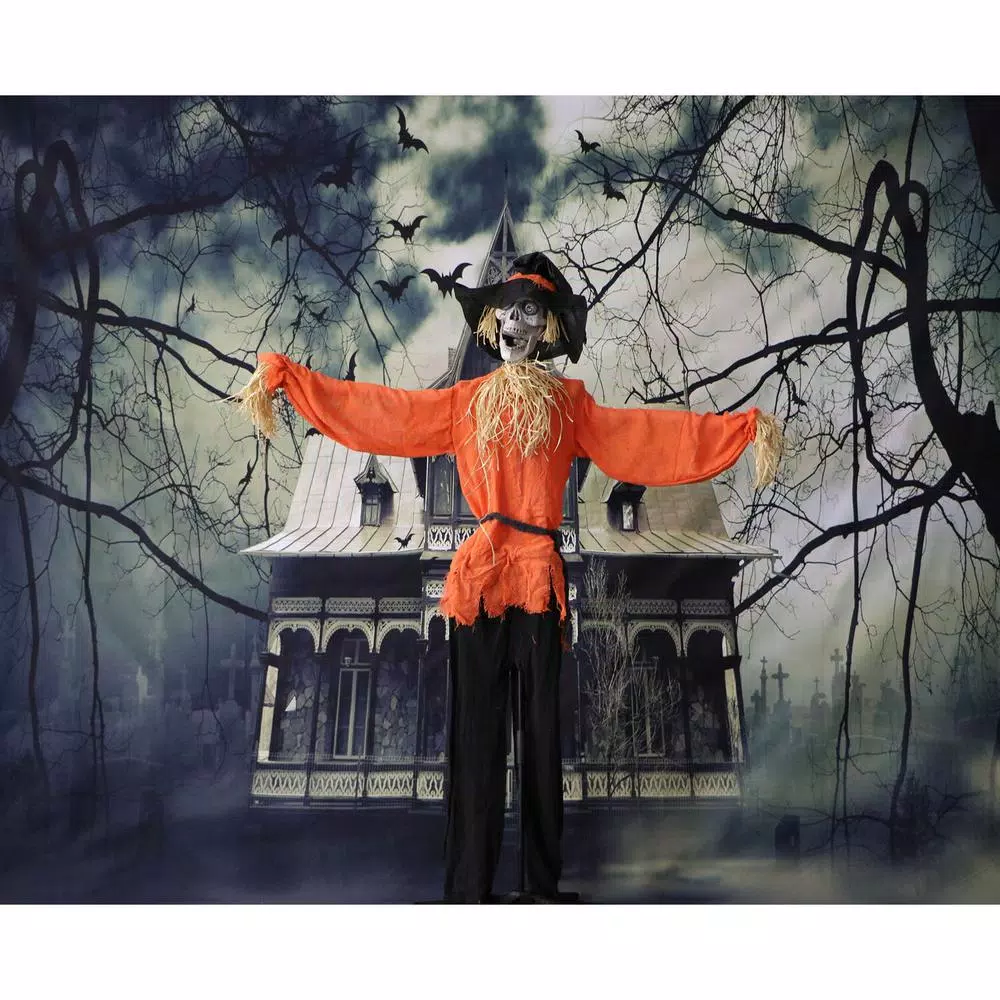 Haunted Hill Farm 5 ft. Animated Skeleton Scarecrow Halloween Prop