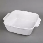 Creative Home Grand Buffet 9 in. Square Stoneware Casserole Dish with Bamboo Cradle thumbnail 4