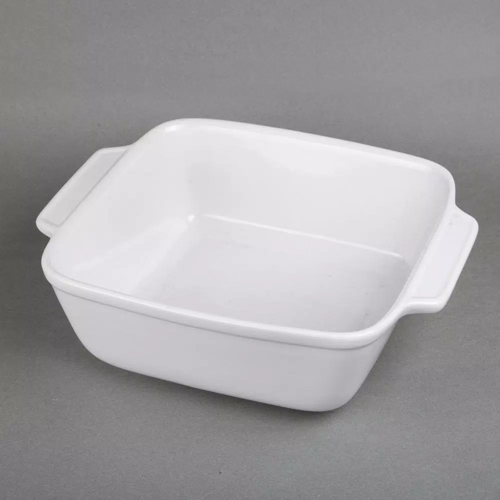 Creative Home Grand Buffet 9 in. Square Stoneware Casserole Dish with Bamboo Cradle