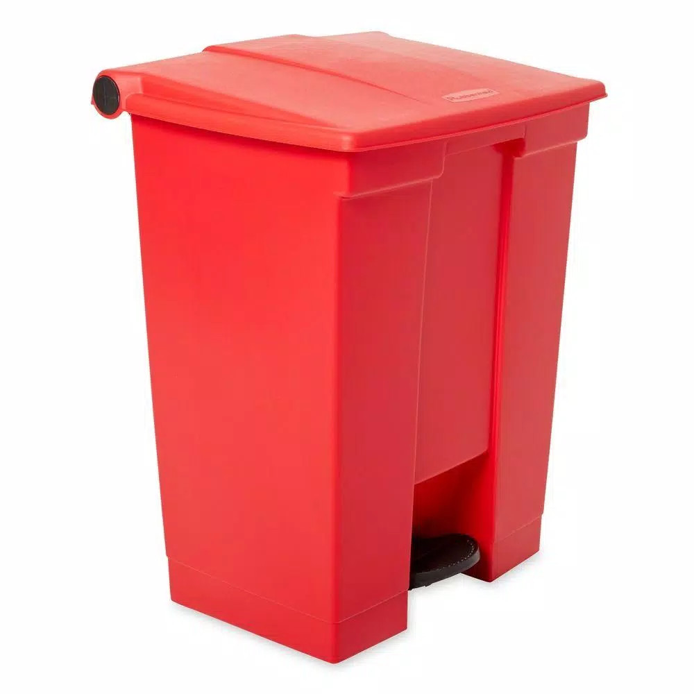 Rubbermaid Commercial Products 18 Gal. Red Fire-Safe Step-On Medical Trash Can, Puncture-Resistant Plastic