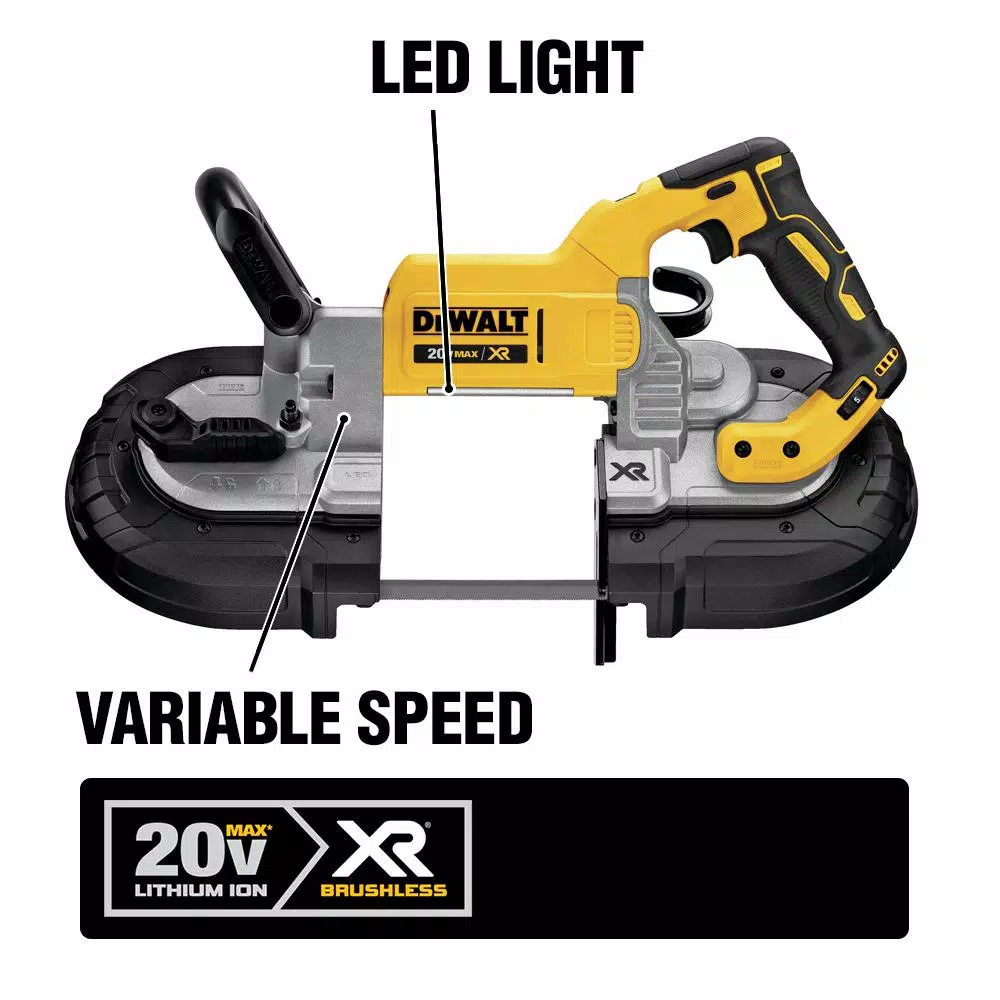 DEWALT 20V MAX XR Cordless Brushless Deep Cut Band Saw Kit with (1) 5.0 Ah Battery
