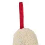 Glitzhome 12.5 in. White Dog Bone Shaped Christmas Stocking with Red Plaid Bow thumbnail 3