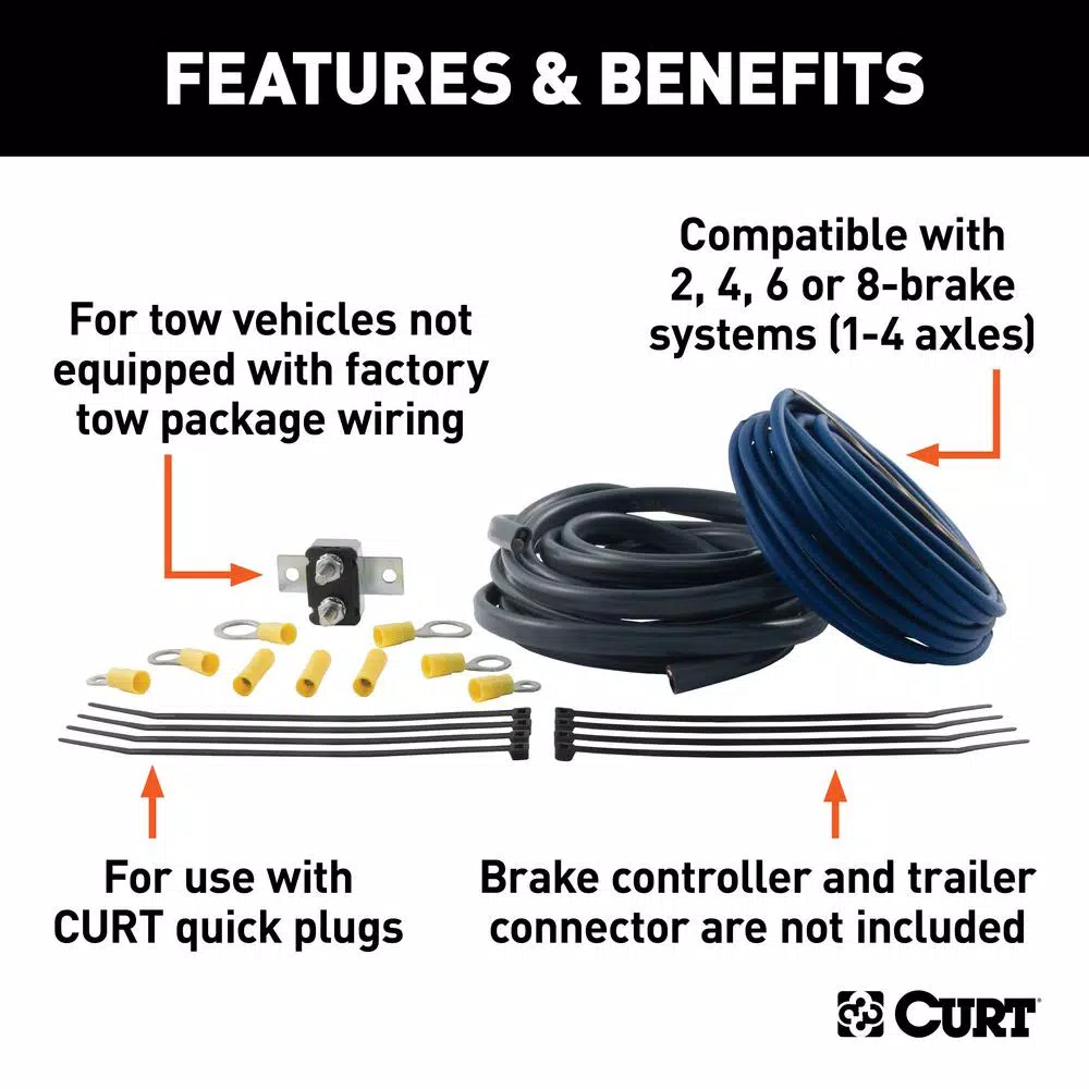 CURT Brake Control Wiring Kit for Vehicles Without Factory Tow Package