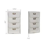 Pinnacle Distressed White Wood Wall Mail Organizer & Letter Bin with 4 Pockets thumbnail 4
