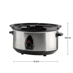 Ovente 3.7 Qt. Stainless Steel Electric Slow Cooker with Glass Lid, 3 Temperature Settings (SLO35ABR) thumbnail 6