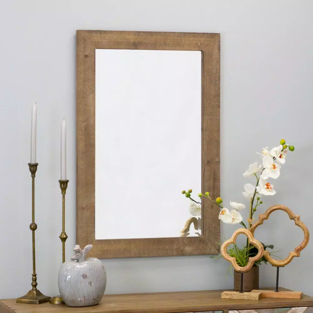 Aspire Home Accents Pueblo Beveled Glass Wall Mirror with Solid Wood Frame, 36 x 24 in.
