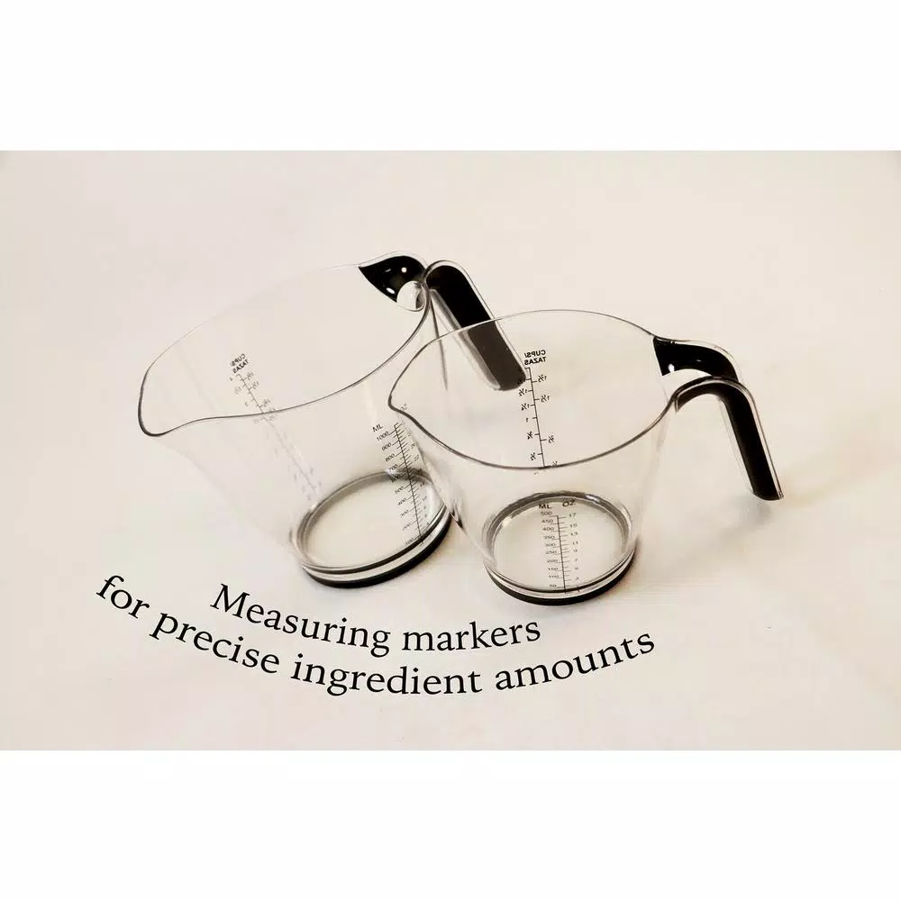 Cook Pro 2-Piece Plastic Measuring Cup Set with Non-Slip Grip Handles and Nesting Design