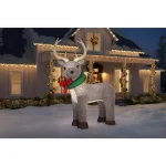 Home Accents Holiday 11 ft. Pre-Lit Giant Airblown Inflatable Fuzzy Reindeer with LED Lights thumbnail 2