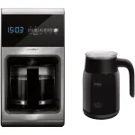 CASO Design Coffee One 10-Cup Filter Coffee Maker with Crema Magic Electric Milk Frother, Silver/Black thumbnail 1