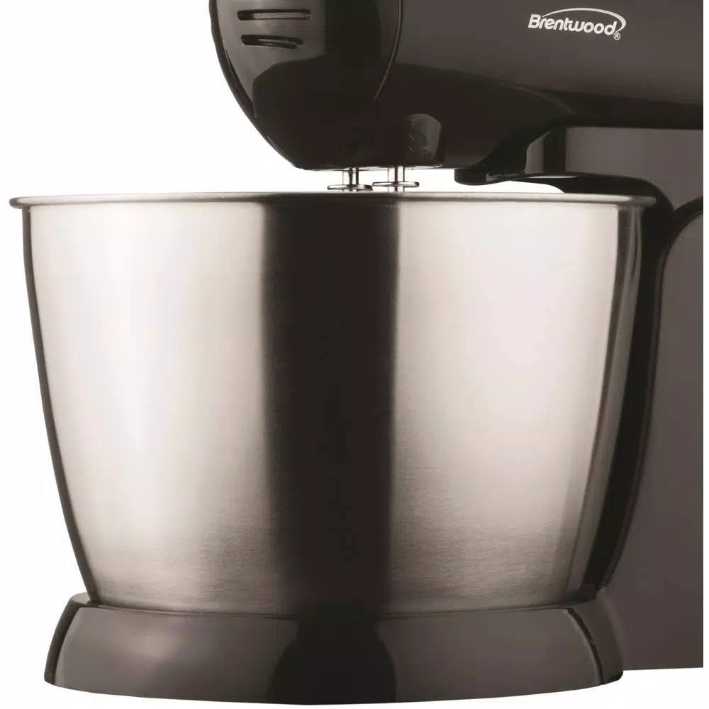 Brentwood 3 Qt. 5-Speed Stand Mixer with Stainless Steel Bowl, Black