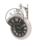 LITTON LANE 22 in. x 16 in. Vintage Pocket-Watch-Style Suspended Wall Clock, Silver Finish thumbnail 3