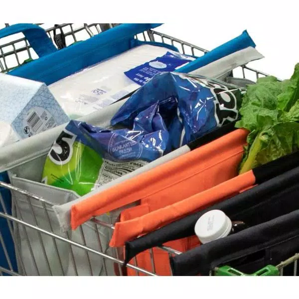 BergHOFF Trolley Bags Original Metro Reusable Grocery Shopping Cart Bag Set, 4-Piece Multi-Color