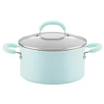 Rachael Ray Create Delicious 6 Qt. Aluminum Nonstick Stock Pot with Glass Lid, Teal Shimmer thumbnail 1