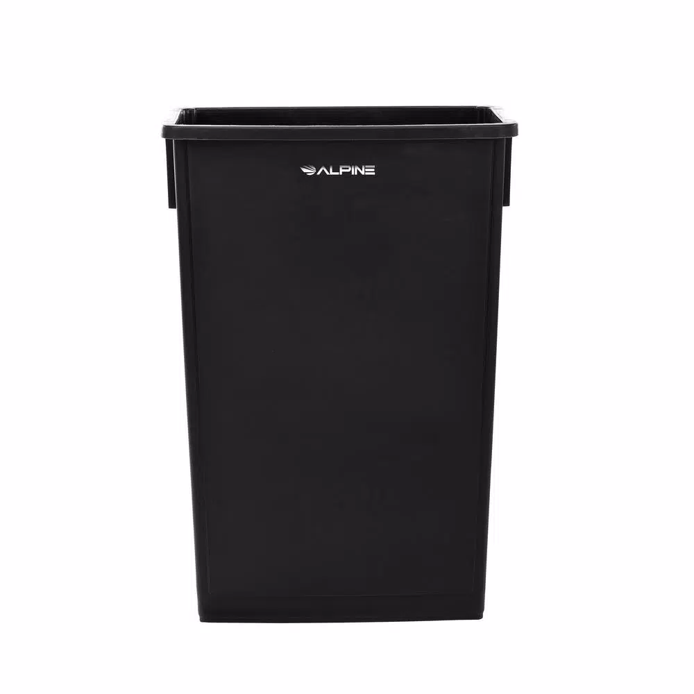 Alpine Industries 23 Gal. Black Commercial Waste Basket Trash Can
