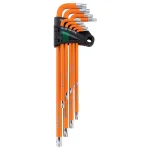 Steel Vision 9-Piece Extra Long Tamper Resistant Torx Hex Key Set, Orange thumbnail 1