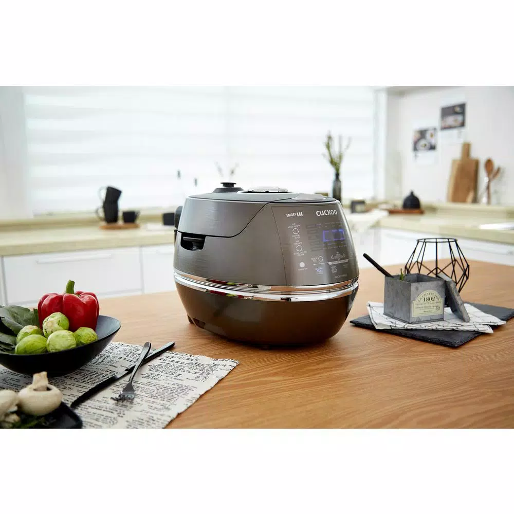 Unbranded Cuckoo 6-Cup Induction Heating Pressure Rice Cooker, Full Stainless Eco 2.0, Dark Gray