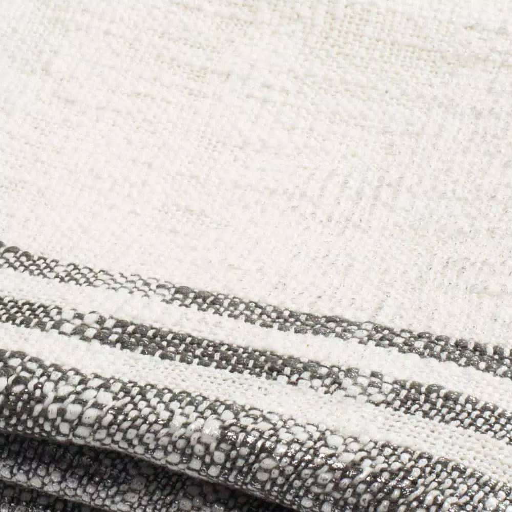 Safavieh Alita White and Grey Metallic Striped Cotton Throw Blanket, 50 x 70 in.