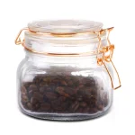 Unbranded Small 16 oz. Glass Pickling Jar with Rose Gold Metal Clamp and Rubber Seal thumbnail 1