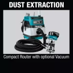 Makita 18V LXT Brushless Cordless Compact Router Fixed Base Starter Kit (5.0 Ah) thumbnail 11