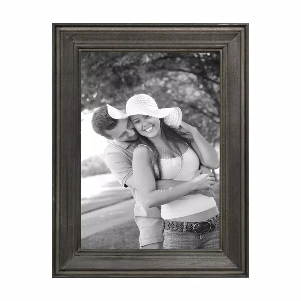 Kate and Laurel Bordeaux Charcoal Gray Wood Gallery Wall Picture Frame Set, 10-Piece