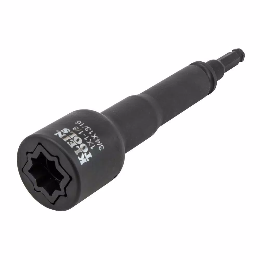 Klein Tools 4-in-1 Square Impact Socket with 7/16 in. Hex Quick-Change Adapter, 1/2 in. Square Drive