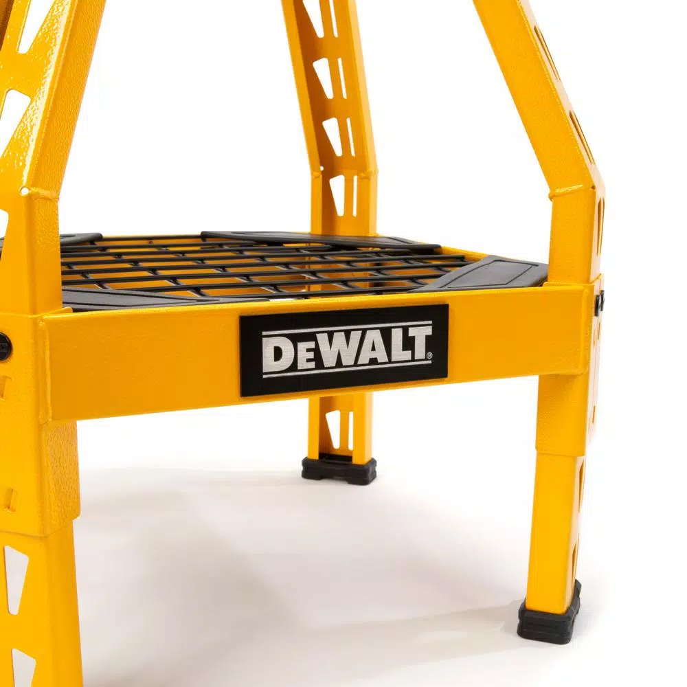 DEWALT Heavy-Duty Swivel Shop Stool with Storage Shelf, 300 lb Capacity, Steel Frame