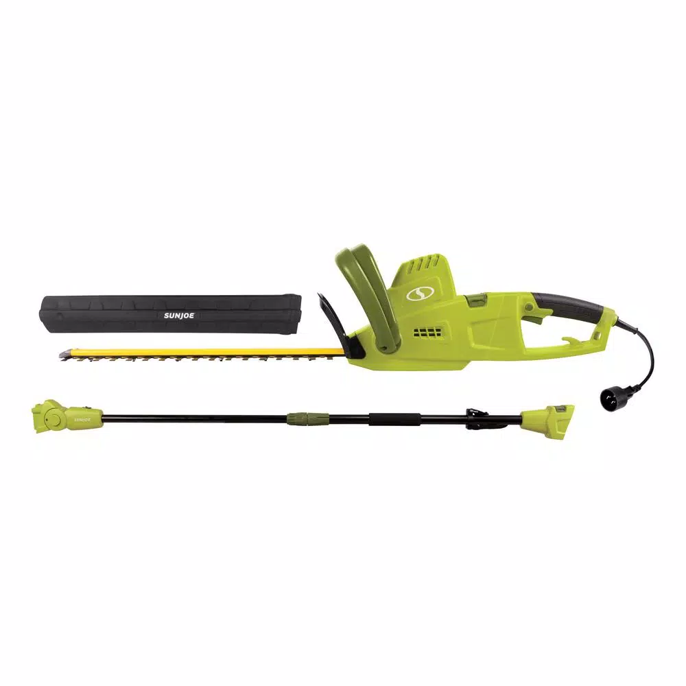 Sun Joe SJH904E 2-in-1 Convertible Electric Pole Hedge Trimmer, 19 in. Blades, 4.5 Amp