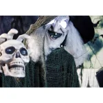 Haunted Hill Farm 6 ft. Animatronic Talking Witch Halloween Prop with Shrunken Skull thumbnail 3