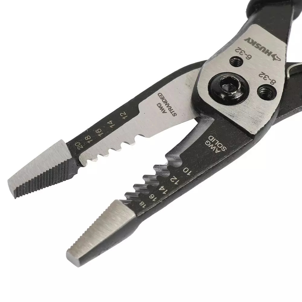 Husky 3.8 in. Wire Stripper and Cutter with Soft Grip Handles